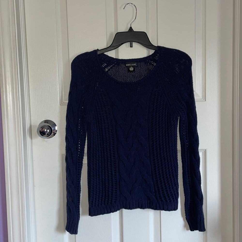Navy cable knit sweater
